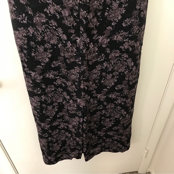 Vintage Talbots black and purple mini floral short sleeve midi dress - Picture 6 of 11